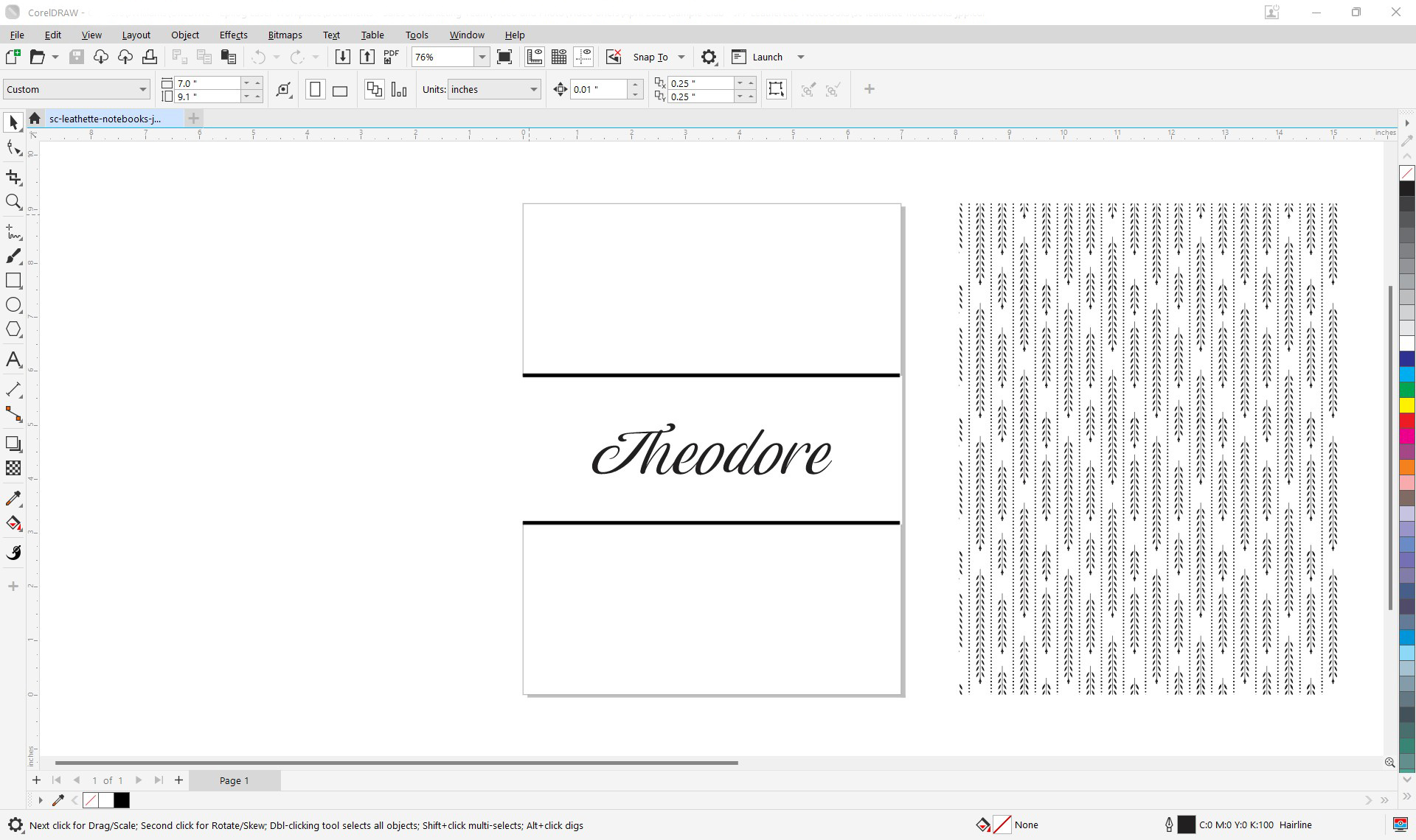 Artwork for leatherette notebooks