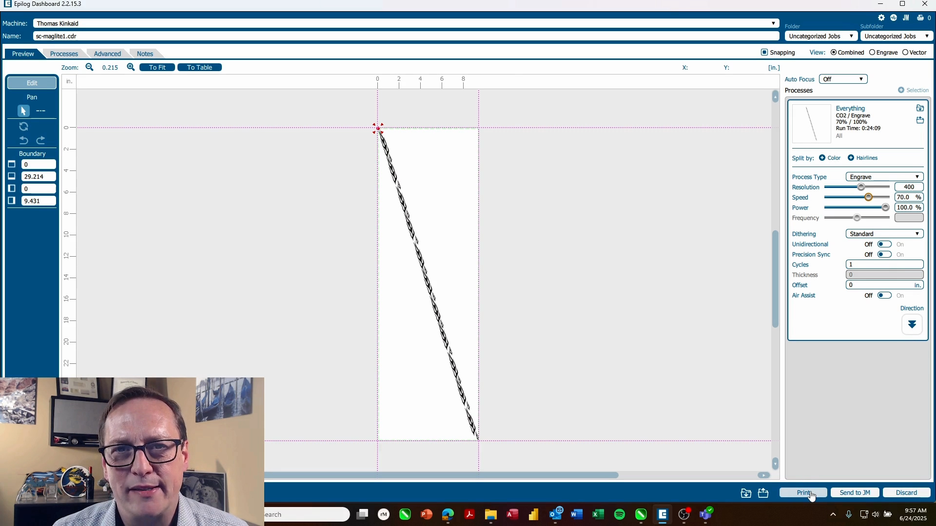 Engraving settings in Laser Dashboard